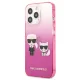 Чехол Karl Lagerfeld Gradient Ikonik Karl&Choupette для iPhone 13 Pro / 13 розовый