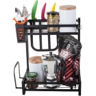 2-Tier Kitchen Countertop Organizer Shelf, Loft Style, Black