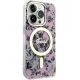 Guess iPhone 14 Pro vāciņš Flower MagSafe, rozā