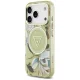 Чехол Guess IML Glitter Flowers Triangle MagSafe для iPhone 17 Pro Max — зелёный