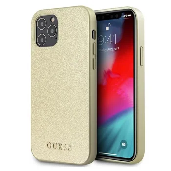 Guess iPhone 12 Pro Max vāciņš Iridescent, zelta