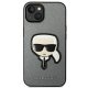 Karl Lagerfeld iPhone 14 Plus Case Saffiano Karl\'s Head Patch Silver