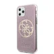Чехол Guess 4G Circle Glitter для iPhone 11 Pro розовый