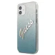 Чехол Guess для iPhone 12 mini Glitter Gradient Script, синий