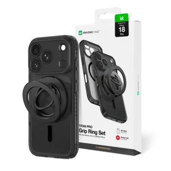 Чехол AmazingThing Titan Pro для iPhone 18 Pro с защитой камеры и MagSafe, черный