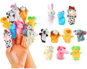 Leļļu teātris Plīša rotaļlieta uz pirksta 10 gab. | Puppet Theater Plush toy on finger 6 pcs