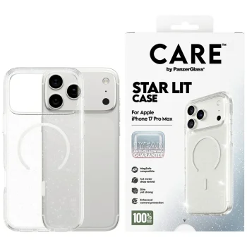 Чехол PanzerGlass для iPhone 17 Pro Max Urban Explorer MagSafe, прозрачный с блестками