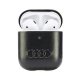 Чехол Audi Leather Big Logo для AirPods 1 / 2, Черный
