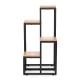 Puķu statīvs ModernHome, 4 plaukti metāls/MDF, gaišs rieksts