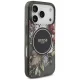 Чехол Guess IML Flowers Pearl Strap MagSafe для iPhone 18 Pro и 17 Pro, чёрный