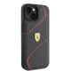Чехол Ferrari для iPhone 15 Twist Metal Logo, черный