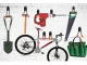 Double Wall Hook Holder for Tools and Bicycle, Black/Red