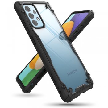 Samsung Galaxy A52 (SM-A525F/DS) / A52s (SM-A528B) Ringke Fusion X Case Cover Bumper, Black | Telefona vāciņš...