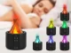 USB gaisa mitrinātājs un aromadifuzors ar RGB LED liesmas efektu, melns