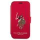 Apple iPhone 12 Pro Max 6.7\" US Polo Embroidery Collection Book Case Cover (USFLBKP12LPUGFLRE), Red | Чехол...