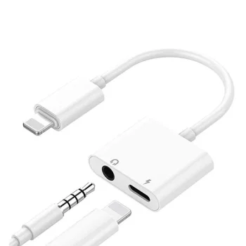 Lightning uz 3.5 mm austiņu ligzdas un uzlādes pāreja iPhone