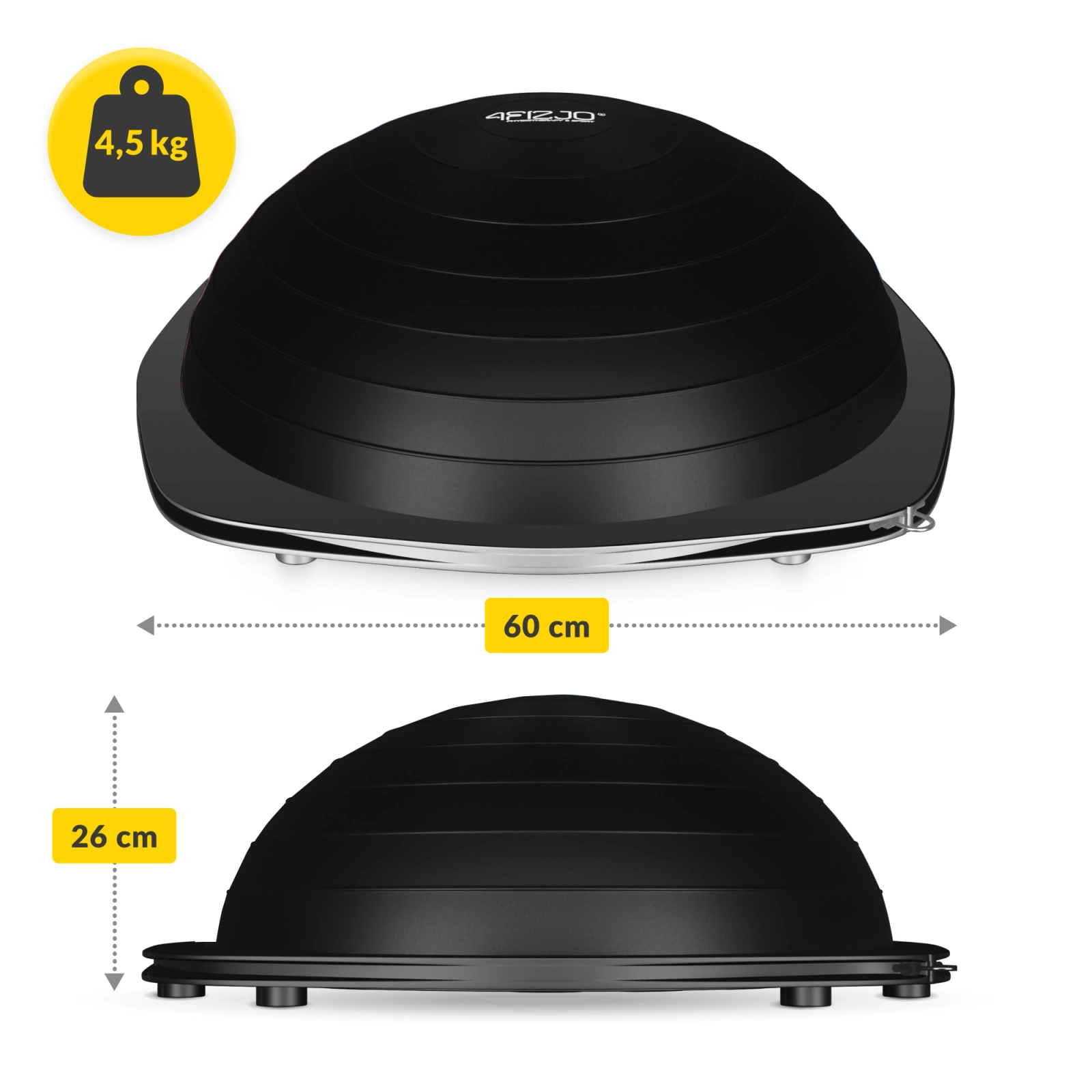 4FIZJO līdzsvara pusbumba ar espanderiem, melna (2)