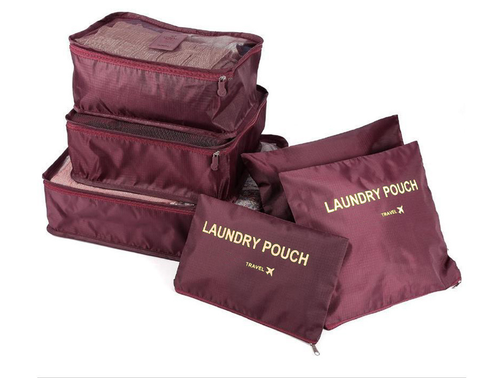 Ceļojumu organizatori koferim, 6 gab. komplekts, bordo (2)