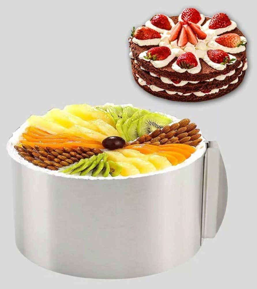 Kūkas veidne, apaļa tortes forma, regulējams konditorejas riņķis, 8 cm | Adjustable Cake Ring Baking Mold (0)
