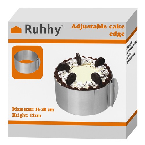 Kūkas veidne, apaļa tortes forma, regulējams konditorejas riņķis | Adjustable Cake Ring Baking Mold (0)