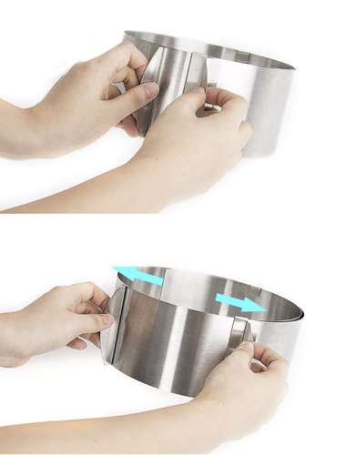 Kūkas veidne, apaļa tortes forma, regulējams konditorejas riņķis | Adjustable Cake Ring Baking Mold (8)