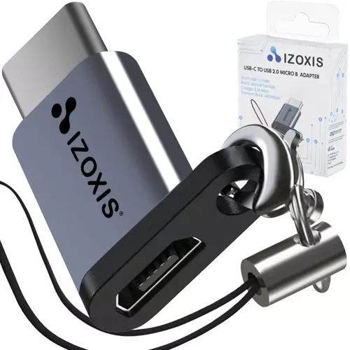 USB-C uz Micro USB 2.0 OTG adapteris ar siksniņu