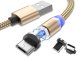 Magnētisks USB uzlādes vads 3 vienā – Micro, USB-C, Lightning, 1m, zelta