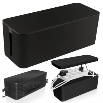 Kabeļu Uzglabāšanas Kaste Konteiners Vadu Organizators, Melns | Dustproof Cable Storage Box