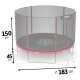 Dārza batuts 6ft/183cm ar drošības tīklu un kāpnēm Neo-Sport | Garden Trampoline
