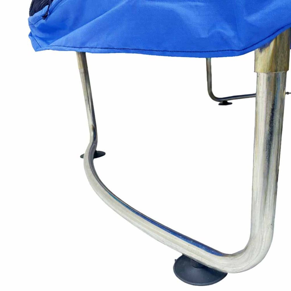 Bērnu batuts ar drošības tīklu un basketbola grozu 150 cm, zils (3)