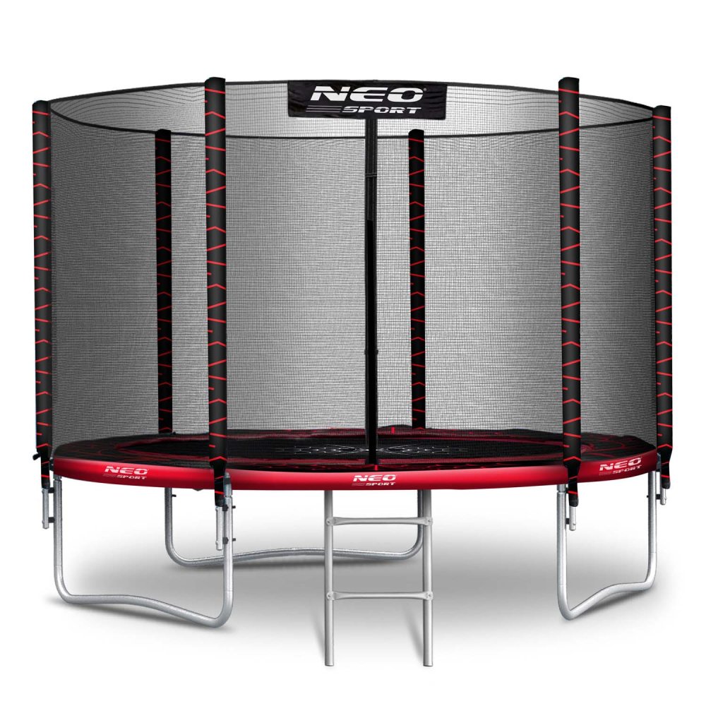 Dārza batuts 6ft/183cm ar drošības tīklu un kāpnēm Neo-Sport | Garden Trampoline (0)