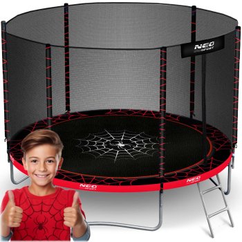 Dārza batuts 6ft/183cm ar drošības tīklu un kāpnēm Neo-Sport | Garden Trampoline