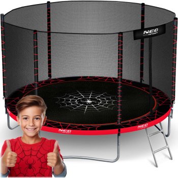 Dārza batuts 10ft/312cm ar drošības tīklu un kāpnēm Neo-Sport | Garden Trampoline