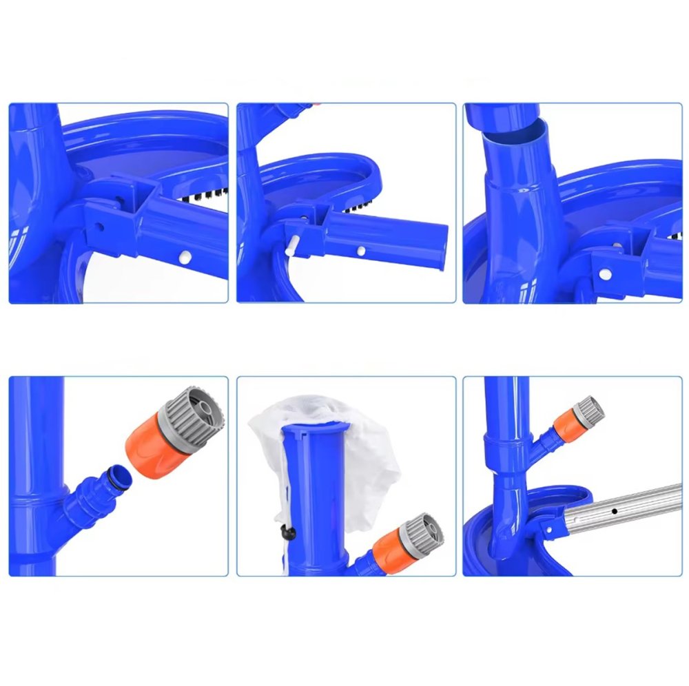 Kompakts baseina un dīķa dibena tīrīšanas komplekts, zils (2)