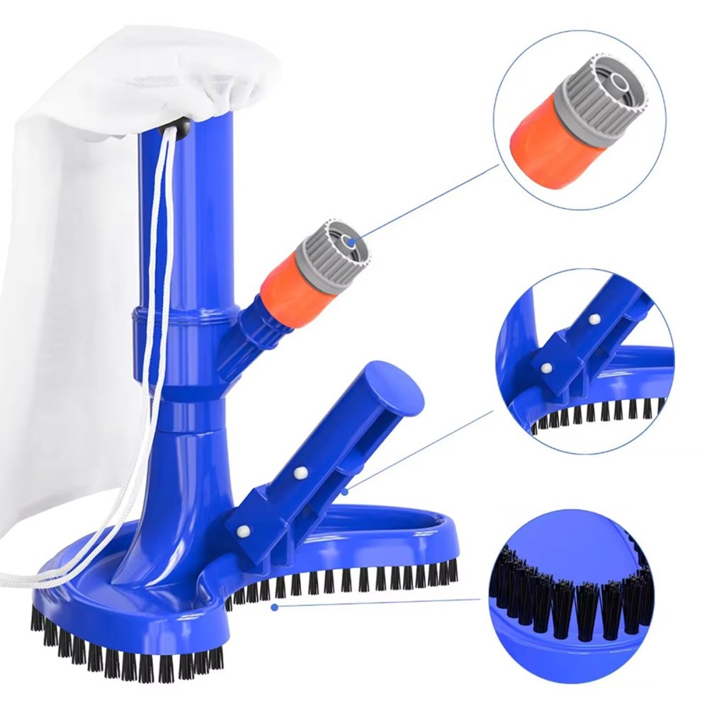 Kompakts baseina un dīķa dibena tīrīšanas komplekts, zils (0)