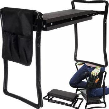 Taburetes Saliekamais Krēsls Pakāpiens Dārzam 41x15cm, melns | Stool Folding Chair Stand Kneeling for Garden