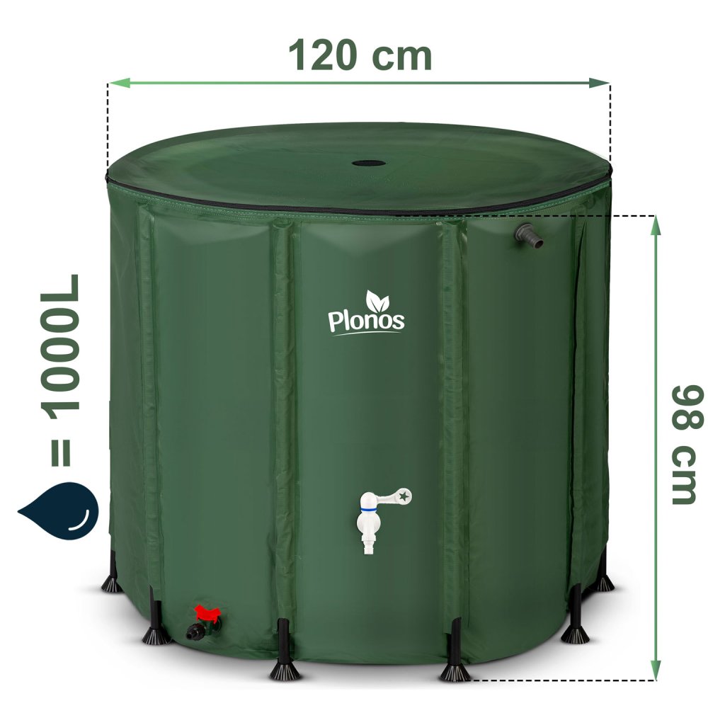 Saliekamā lietus ūdens tvertne 1000 l Plonos PL-523 (1)