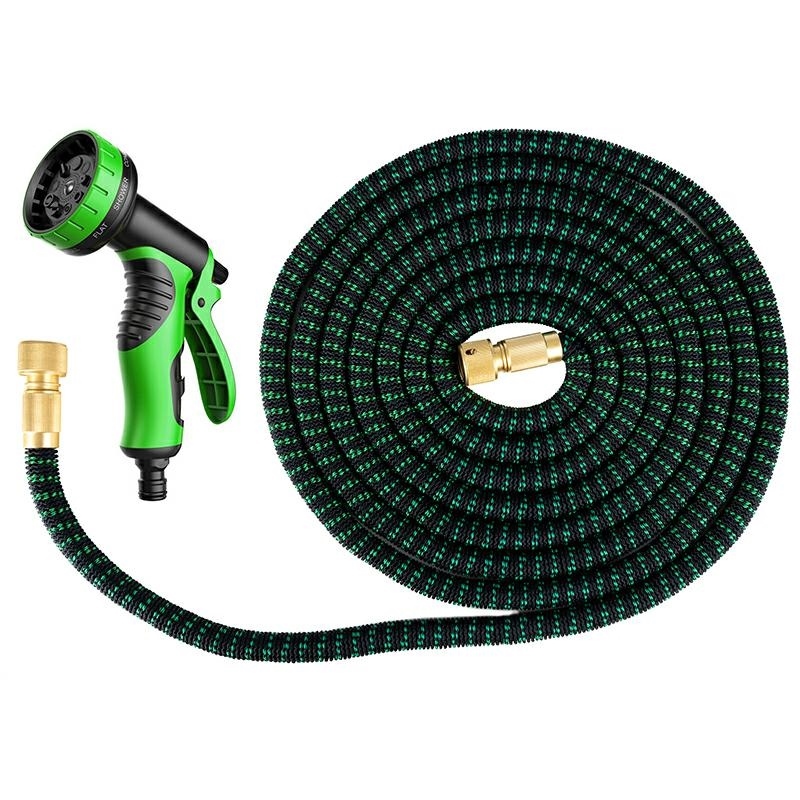 Izstiepjamā dārza šļūtene 20m ar misiņa savienojumiem un 10 funkciju pistoli (0)