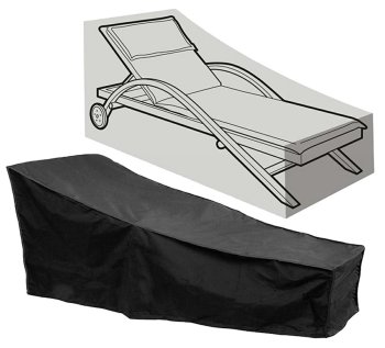 Ūdensizturīgs Pārvalks Pārsegs Dārza Sauļošanas Krēslam Zvilnim, Melns | Waterproof Garden Lounger Cover