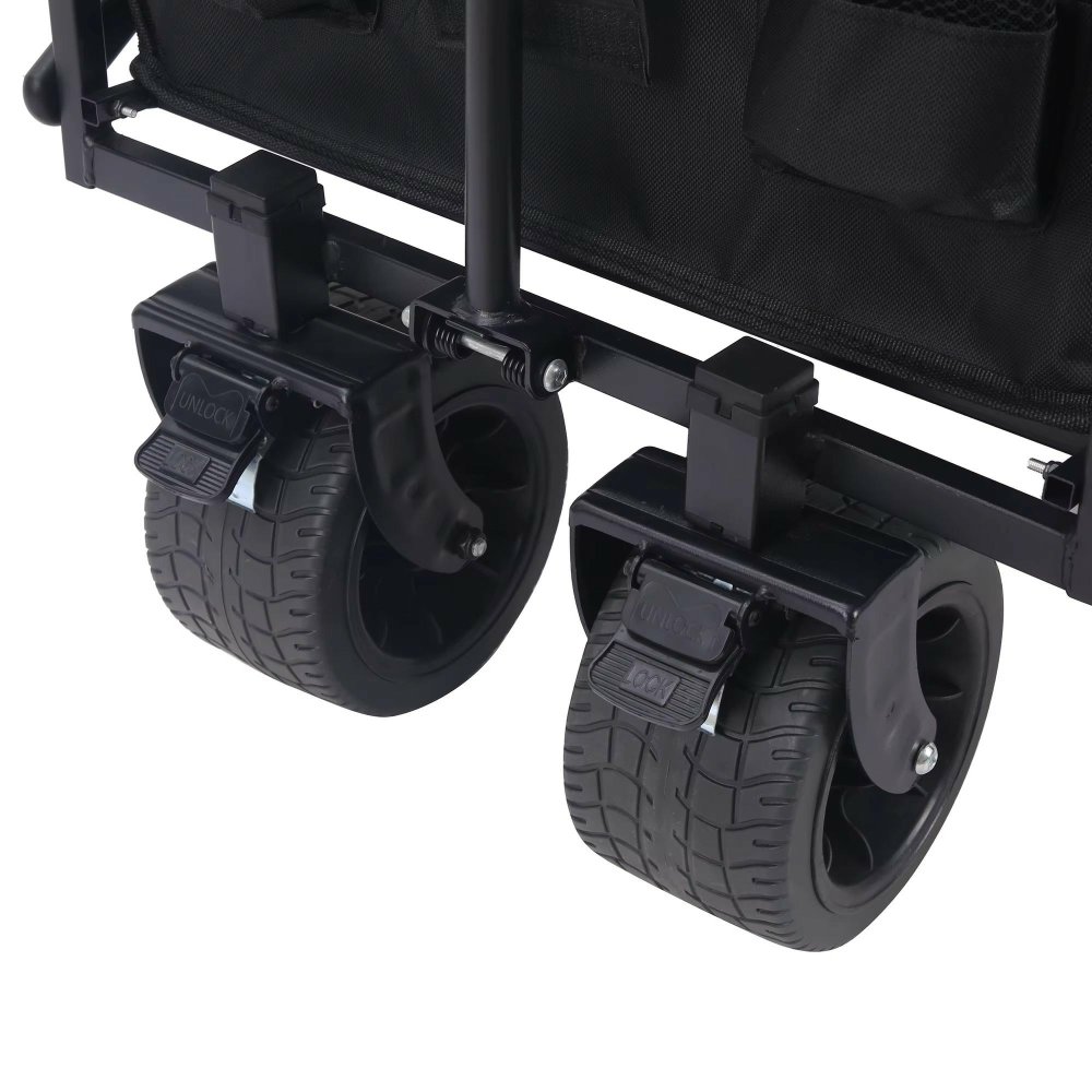 Saliekamie dārza ratiņi ar lieliem riteņiem 120L ietilpība (0)