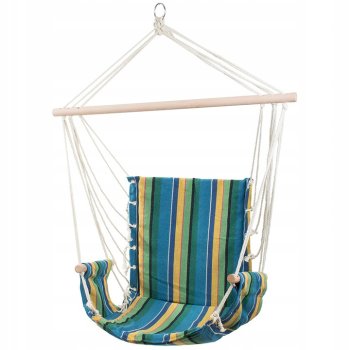 Dārza Šūpuļtīkls Šūpuļkrēsls ar Koka Rāmi, Daudzkrāsains | Brazilian Hanging Garden Swing Hammock Chair