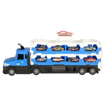 Rotaļu Kravas Automašīna Autotransporta Transportētājs +auto trase, zils | Children Car Truck Transporter Vehicles Carry Toy
