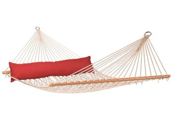 Dārza Mājas Vienvietīgs Šūpuļtīkls ar Koka Stieni - 190x80 cm | Garden Hammock