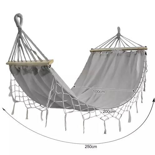 Dārza Mājas Vienvietīgs Šūpuļtīkls ar Koka Rāmi, 200x100 cm | Garden Hammock (0)