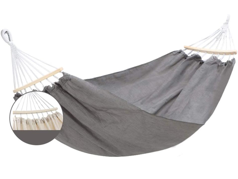 Divvietīgs dārza piekaramais šūpuļtīkls XXL ar pārsegu un stiprinājuma auklām (0)