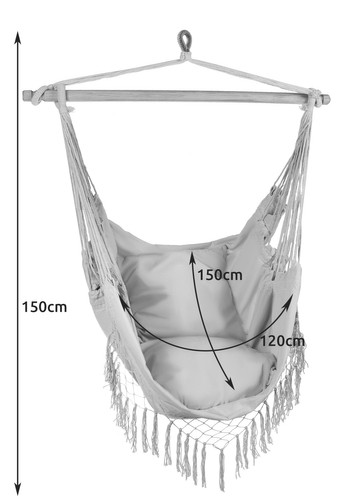 Šūpuļtīkls Brazīlijas Krēsls Gardlov 23671, Pelēks | Hammock Brazilian Chair (0)