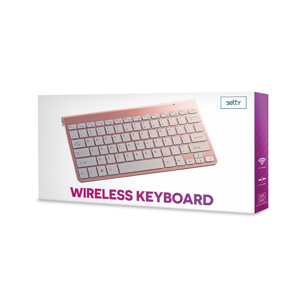 Setty Bezvadu Bluetooth Saliekama Mini Datora Tastatūra Klaviatūra Telefonam Planšetei, Rozā | Universal Touched... (0)