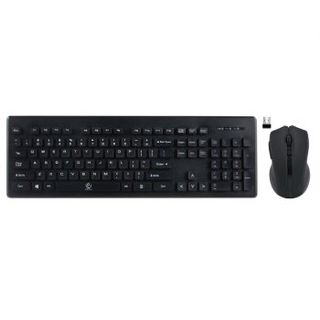 Rebeltec Wireless Keyboard + Wireless Optical Mouse Set, Black | Tastatūra Klaviatūra Datoram + Datorpele