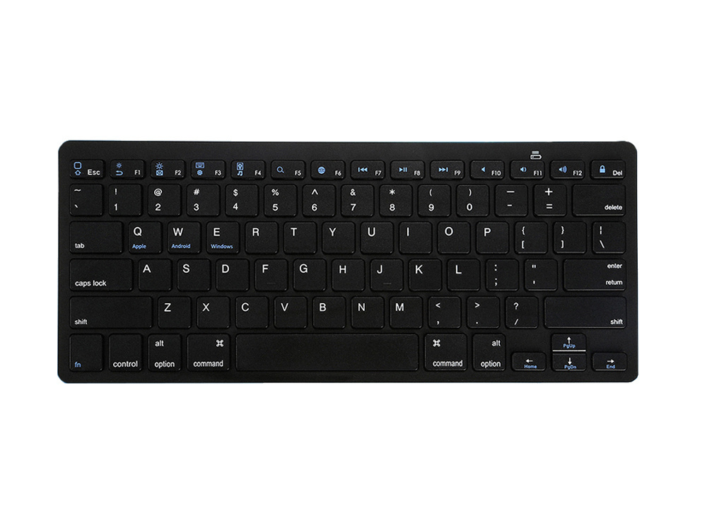 Bezvadu Bluetooth klaviatūra PC, iPad, Mac, zema profila, melna (3)