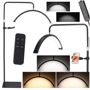 Bezēnu LED arkas lampa skropstu pieaudzēšanai 36W, regulējama, melna